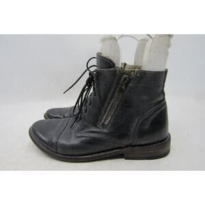 BED STU Womens Sz 6 M Distress Brown Leather Zip Lace Up Boots